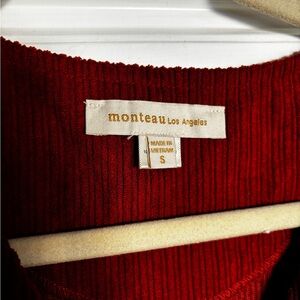 Monteau Los Angeles Burnt Orange Corduroy Midi Dress